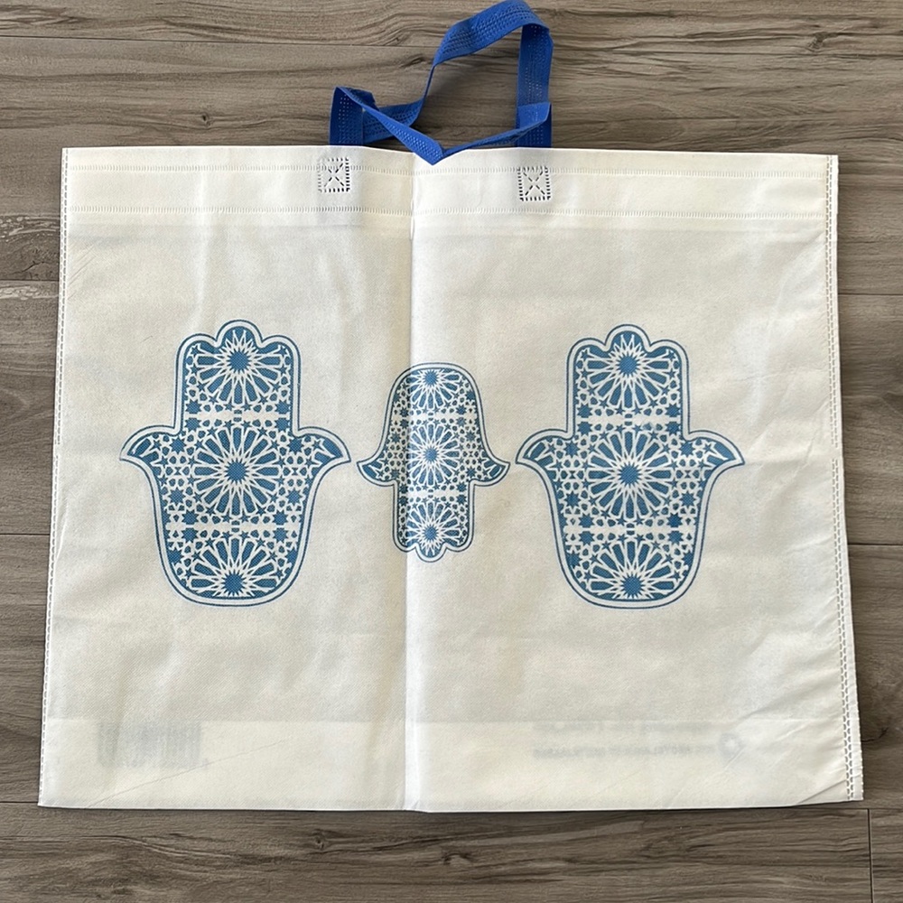 New | Shopping Tote Bag Re-Usable White Blue